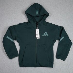 Adidas Hoodie Kids Medium Green J Z.N.E. FZ Track Top Aurora Ivy JW2425 Full Zip